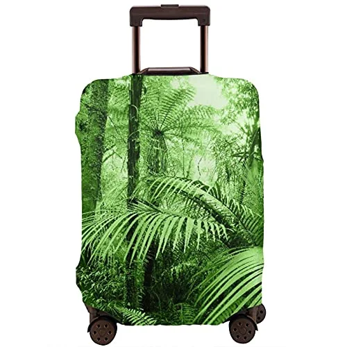 Travel Luggage Cover，Tropical Jungle Forest，Washable Elastic Durable , With Concealed Zipper Suitcase Protector Fits For 18-21 Inch -S.