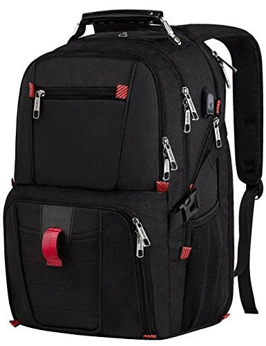 Travel Laptop Backpack,17.3 Tsa Durable College School Computer Bag W/ Usb Charging