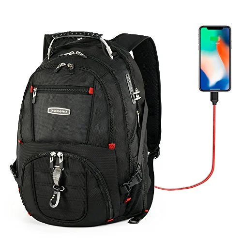 Crossgear Tsa Laptop Backpack With Usb Charging Port And Combination Lock- Fits Most 17.3 Inch