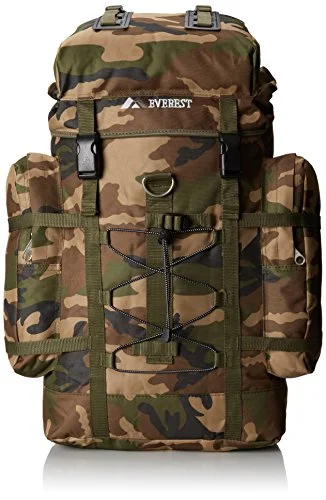 Everest Woodland Camo Hiking Pack, Camouflage, One Size