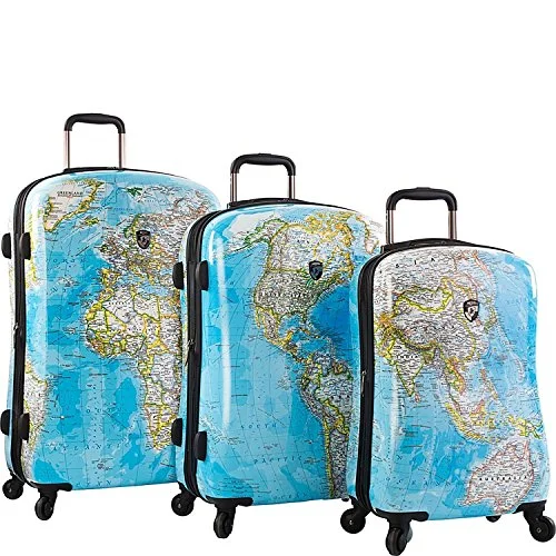 Heys America Journey 2G Maps 3Pc Hardside Fashion Spinner Set (Multicolor)