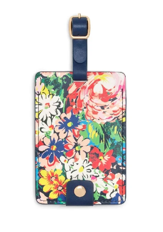 Ban.do Women's Getaway Leatherette Floral Luggage Tag with Strap, Flower Shop